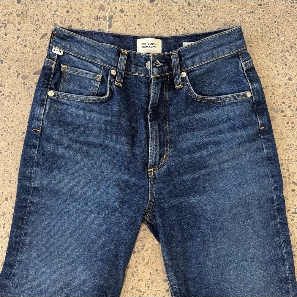 Citizens Of Humanity Daphne Straight Leg Denim Jean - Dark Blue - Size 24 - NWOT - Picture 2 of 11